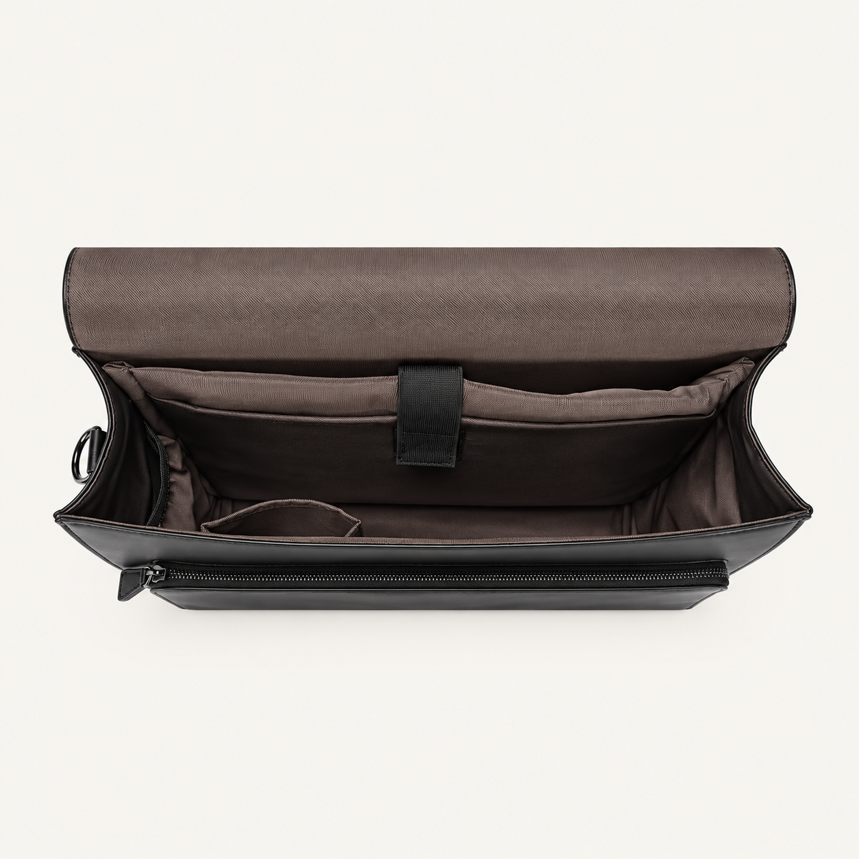 Men's Jet Black Leather Executive Briefcase – Classic Buckle-Flap Business Bag Gallery